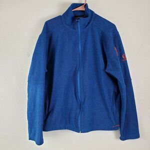 Merrell Mens Blue Long Sleeves Comfort Full Zip Fleece Jacket Size Large